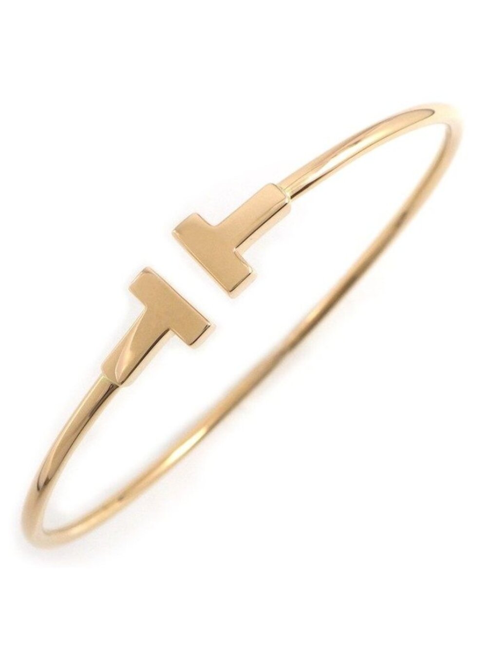 Tiffany & Co Bangle T Wire Narrow 18k Pink Gold Bracelet